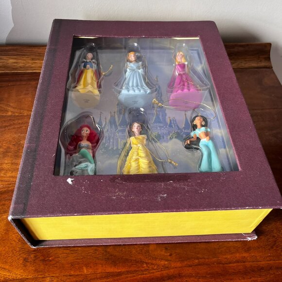Disney Princess Collection Storybook Ornament Set of 6 Ariel Belle Cinderella - Picture 3 of 13